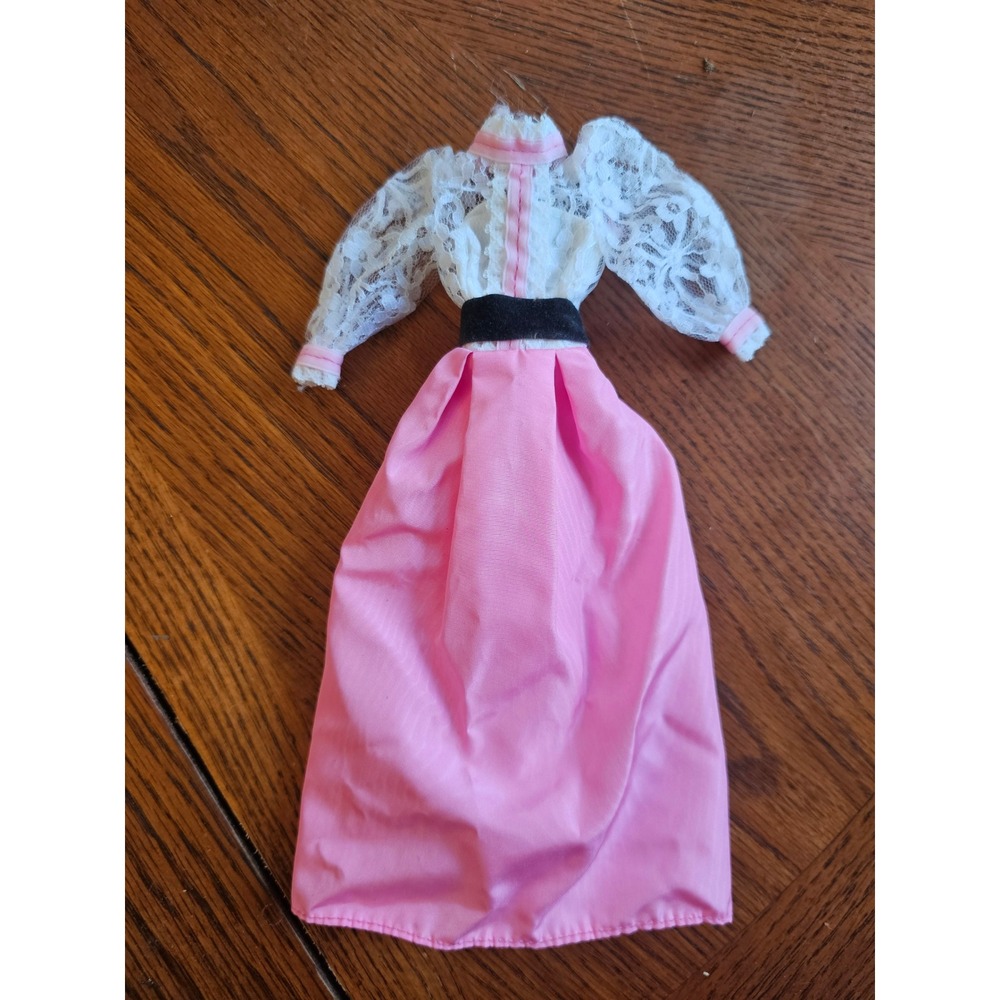 Vintage Angel Face Barbie 1982 #5640 Pink White Lace Dress only Outfit